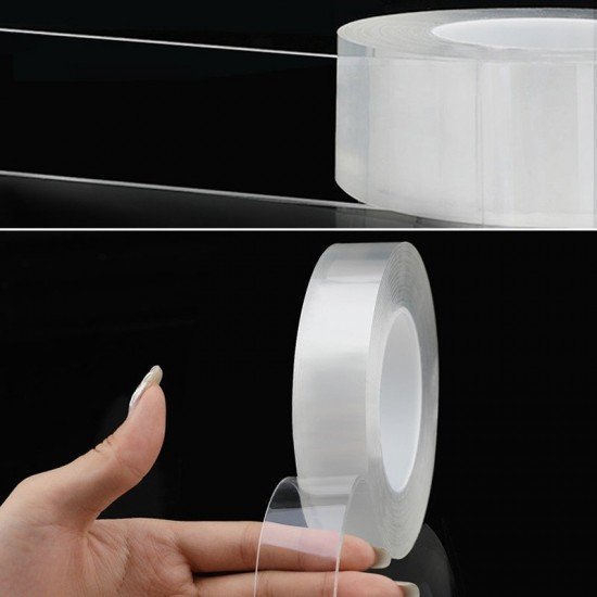2 metre x 3 cm Şeffaf Güçlü Nano Çift Taraflı Silikon Jel Yapıştırıcı Bant 2 metre x 3 cm Şeffaf Güçlü Nano Çift Taraflı Silikon Jel Yapıştırıcı Bant