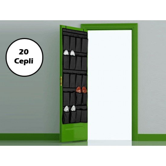 20 Cepli Kapı Arkası Çok Amaçlı Organizer - Siyah 20 Cepli Kapı Arkası Çok Amaçlı Organizer - Siyah