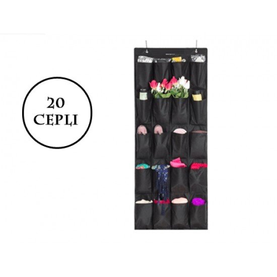20 Cepli Kapı Arkası Çok Amaçlı Organizer - Siyah 20 Cepli Kapı Arkası Çok Amaçlı Organizer - Siyah