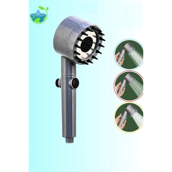 3 Fonksiyonlu Masajlı Duş Başlığı – Kireç Filtreli Start- Stop Tuşlu Banyo Duş Başlık 3 Fonksiyonlu Masajlı Duş Başlığı – Kireç Filtreli Start- Stop Tuşlu Banyo Duş Başlık