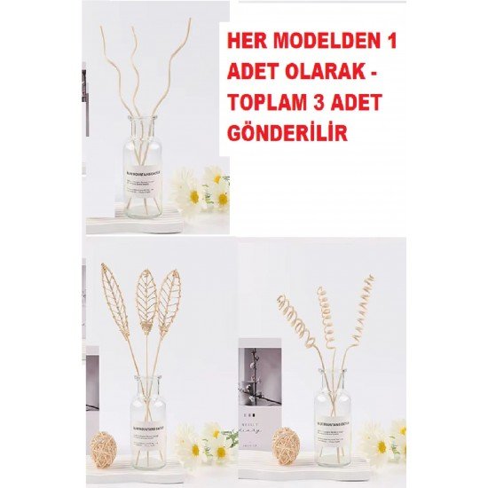 3 Tek Adet 3 Model Aromaterapi Koku Dağıtıcı Rattan Şişe Ahşap Difüzör Çubuk (Spiral-Yaprak-Dalgalı) 3 Tek Adet 3 Model Aromaterapi Koku Dağıtıcı Rattan Şişe Ahşap Difüzör Çubuk (Spiral-Yaprak-Dalgalı)