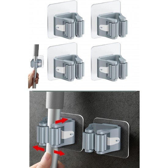 4 Lü Kelebek Yapışkanlı Mop Fırça Çekpas Sap Tutucu Organizer Banyo Düzenleyici 4 Lü Kelebek Yapışkanlı Mop Fırça Çekpas Sap Tutucu Organizer Banyo Düzenleyici