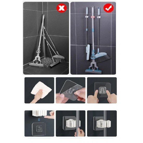 4 Lü Kelebek Yapışkanlı Mop Fırça Çekpas Sap Tutucu Organizer Banyo Düzenleyici 4 Lü Kelebek Yapışkanlı Mop Fırça Çekpas Sap Tutucu Organizer Banyo Düzenleyici