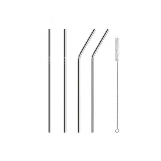 5 Parça Metal Pipet - Paslanmaz Çevre Dostu Metal Pipet Fırça Seti 5 Parça Metal Pipet - Paslanmaz Çevre Dostu Metal Pipet Fırça Seti