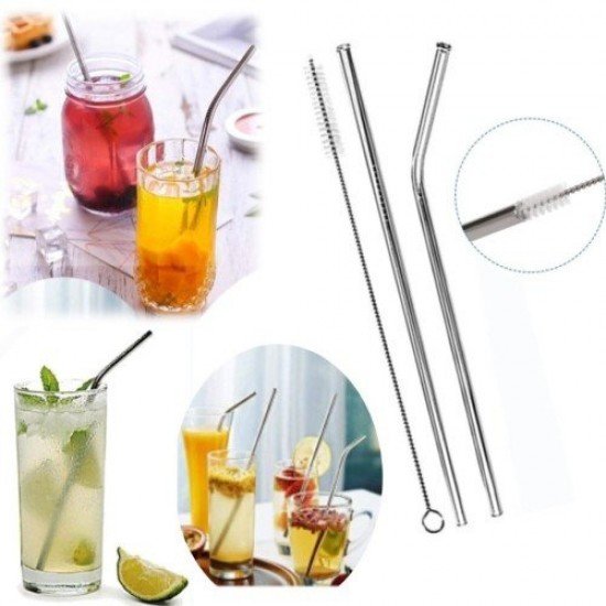 5 Parça Metal Pipet - Paslanmaz Çevre Dostu Metal Pipet Fırça Seti 5 Parça Metal Pipet - Paslanmaz Çevre Dostu Metal Pipet Fırça Seti