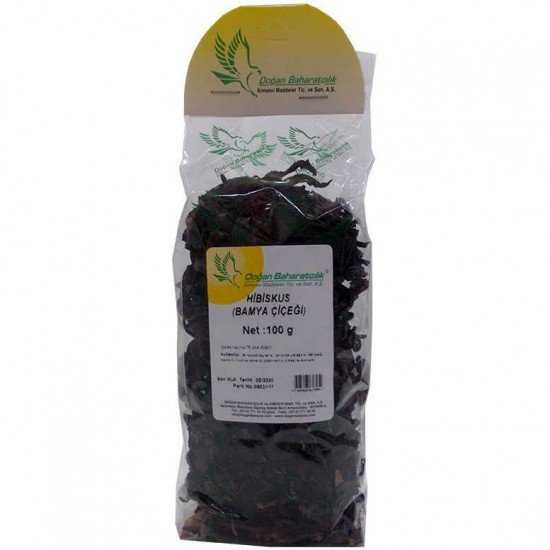 Afrika Bamya Çiçeği Hibiskus Mekke Gülü Doğal 100 Gr Paket Afrika Bamya Çiçeği Hibiskus Mekke Gülü Doğal 100 Gr Paket