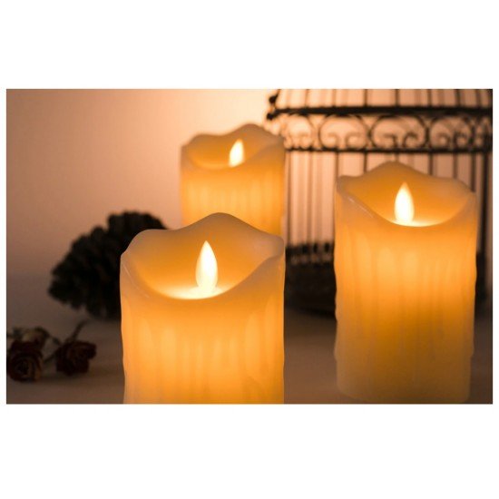 Alevli Led Mum Hareketli Alev Görünümlü Dekoratif Mum - 9Cm Alevli Led Mum Hareketli Alev Görünümlü Dekoratif Mum - 9Cm