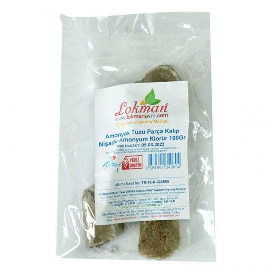 Amonyak Tuzu Parça Kalıp Nişadır - Amonyum Klorür 100 Gr Paket Amonyak Tuzu Parça Kalıp Nişadır - Amonyum Klorür 100 Gr Paket