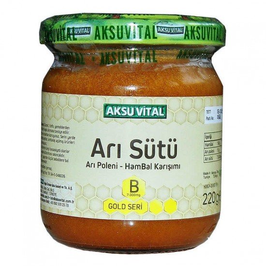 Arı Sütü Polen Bal Karışımı B 7.000 Mg Gold Seri 220 Gr Arı Sütü Polen Bal Karışımı B 7.000 Mg Gold Seri 220 Gr