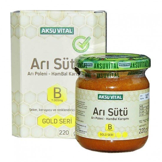 Arı Sütü Polen Bal Karışımı B 7.000 Mg Gold Seri 220 Gr Arı Sütü Polen Bal Karışımı B 7.000 Mg Gold Seri 220 Gr