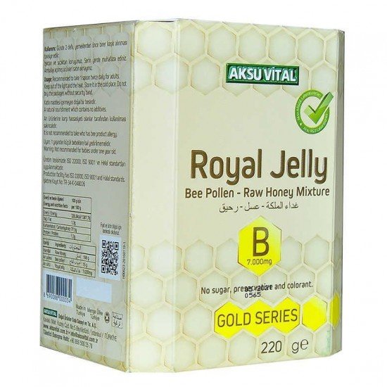 Arı Sütü Polen Bal Karışımı B 7.000 Mg Gold Seri 220 Gr Arı Sütü Polen Bal Karışımı B 7.000 Mg Gold Seri 220 Gr