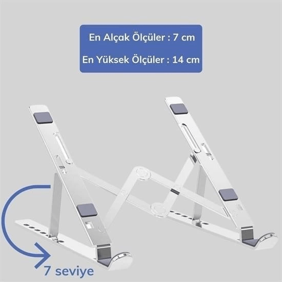 Ayarlanabilir Dizüstü Destek Tabanı Tamamen Katlanabilir Taşınabilir Laptop Yükseltici ( Lisinya )