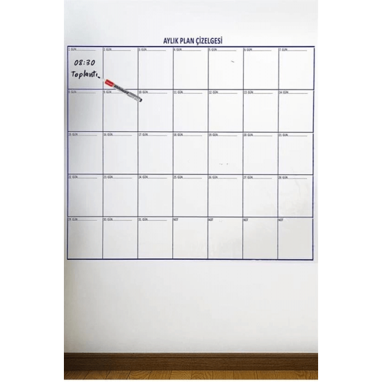 Aylık Planlayıcı Manyetik Duvar Stickerı Takvim Plan Çizelgesi ( Lisinya ) Aylık Planlayıcı Manyetik Duvar Stickerı Takvim Plan Çizelgesi ( Lisinya )