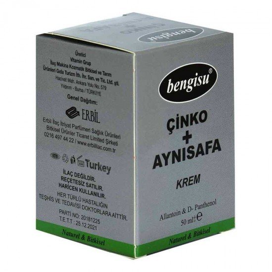 Aynısafa + Çinko sel Krem Allantoin ve D- Panthenol 50 ML