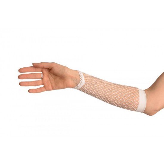 Beyaz Renk Parmak Arası File Örgü Eldiven 26 cm Beyaz Renk Parmak Arası File Örgü Eldiven 26 cm