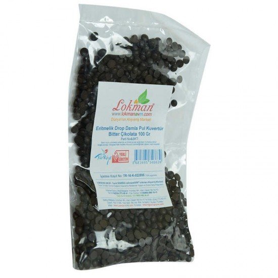 Bitter Çikolata Eritmelik Drop Damla Pul Kuvertür 100 Gr Paket Bitter Çikolata Eritmelik Drop Damla Pul Kuvertür 100 Gr Paket