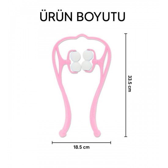 Boyun Bacak Ayak Bel Masaj Aleti Çok Fonksiyonlu Manuel 4 Tekerlekli - Pembe Boyun Bacak Ayak Bel Masaj Aleti Çok Fonksiyonlu Manuel 4 Tekerlekli - Pembe