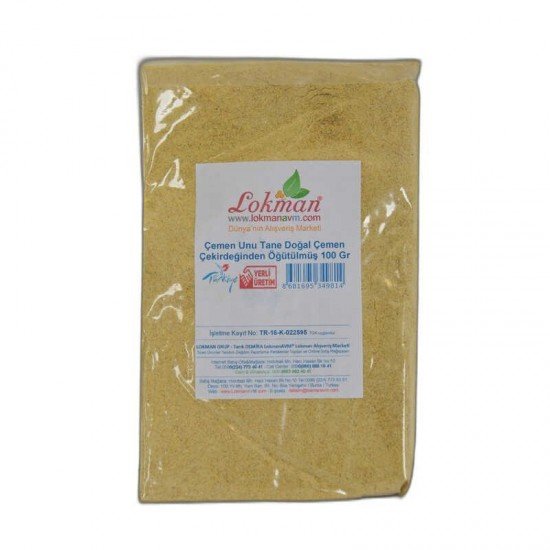 Çemen Unu Tane Doğal Çemen Çekirdeğinden Öğütülmüş 100 Gr Paket Çemen Unu Tane Doğal Çemen Çekirdeğinden Öğütülmüş 100 Gr Paket