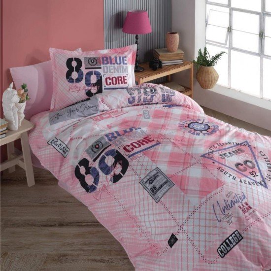 Genç Ranforce Tek Kişilik Nev Takımı Denim v1 Pembe Genç Ranforce Tek Kişilik Nev Takımı Denim v1 Pembe