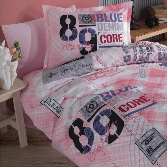 Genç Ranforce Tek Kişilik Nev Takımı Denim v1 Pembe Genç Ranforce Tek Kişilik Nev Takımı Denim v1 Pembe