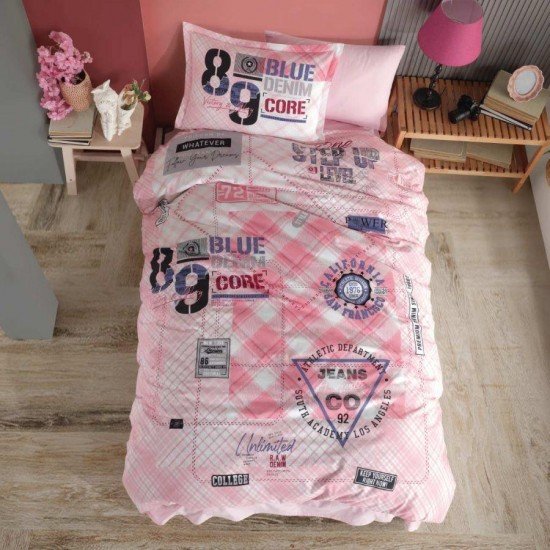 Genç Ranforce Tek Kişilik Nev Takımı Denim v1 Pembe Genç Ranforce Tek Kişilik Nev Takımı Denim v1 Pembe