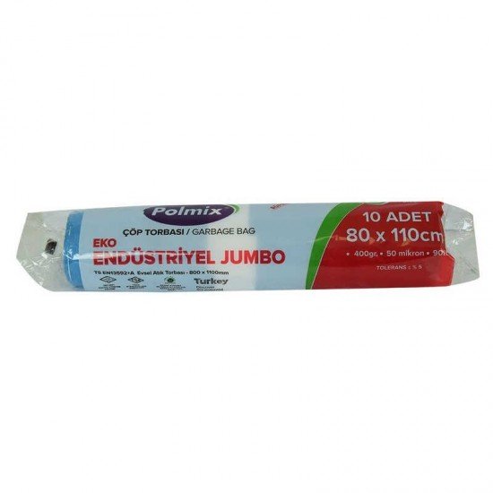 Çöp Torbası Jumbo Boy 80x110Cm 400Gr 50Mikron 90Lt Mavi Rulo 10 Adet Çöp Torbası Jumbo Boy 80x110Cm 400Gr 50Mikron 90Lt Mavi Rulo 10 Adet