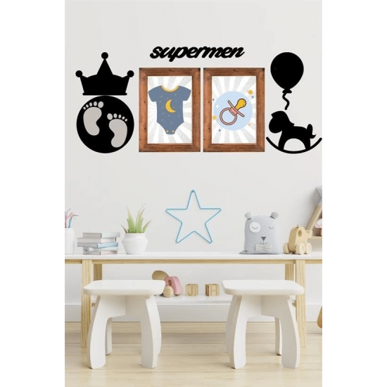Deco103 Supermen Dekoratif Duvar Süsü Tablo Aksesuar Ahşap Tasarım Hediye Pano Sticker Seti ( Lisinya ) Deco103 Supermen Dekoratif Duvar Süsü Tablo Aksesuar Ahşap Tasarım Hediye Pano Sticker Seti ( Lisinya )