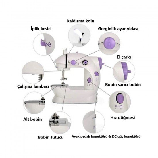 Dikiş Makinesi Mini Pedallı Elektrikli Dikiş Makinesi Mini Pedallı Elektrikli