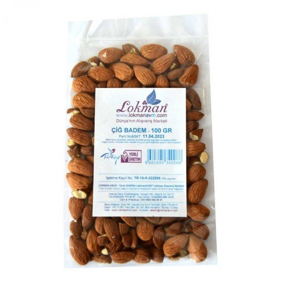 Doğal Çiğ Tatlı Badem 100 Gr Paket Doğal Çiğ Tatlı Badem 100 Gr Paket