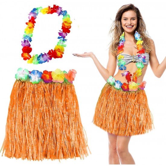 Hawaii Luau ha Tcu Püsküllü 40 cm Etek ve Hawaii Kolye Seti Hawaii Luau ha Tcu Püsküllü 40 cm Etek ve Hawaii Kolye Seti