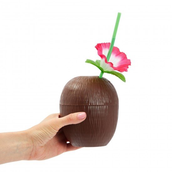 Hindistan Cevizi Hawaii Luau ha Pipetli İçecek Kabı Bardak 10x13 cm 1 Adet Hindistan Cevizi Hawaii Luau ha Pipetli İçecek Kabı Bardak 10x13 cm 1 Adet