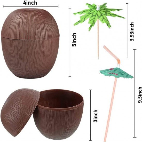 Hindistan Cevizi Hawaii Luau ha Pipetli İçecek Kabı Bardak 10x13 cm 1 Adet Hindistan Cevizi Hawaii Luau ha Pipetli İçecek Kabı Bardak 10x13 cm 1 Adet