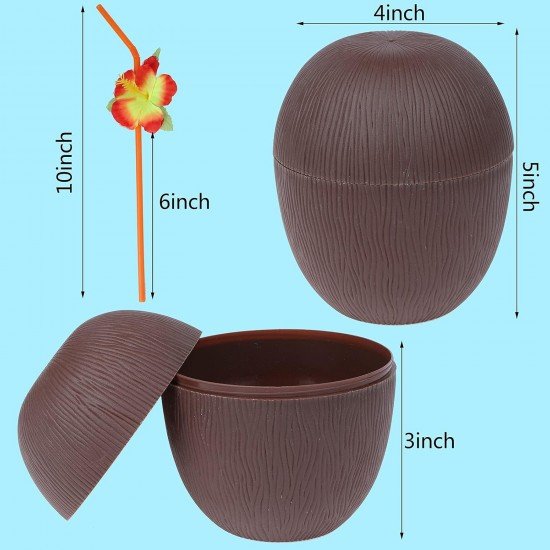Hindistan Cevizi Hawaii Luau ha Pipetli İçecek Kabı Bardak 10x13 cm 1 Adet Hindistan Cevizi Hawaii Luau ha Pipetli İçecek Kabı Bardak 10x13 cm 1 Adet