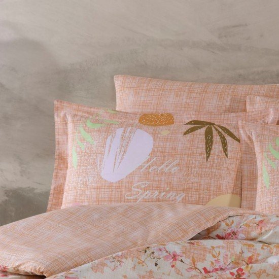 Çift Kişilik Poplin Nev Lily Somon Çift Kişilik Poplin Nev Lily Somon