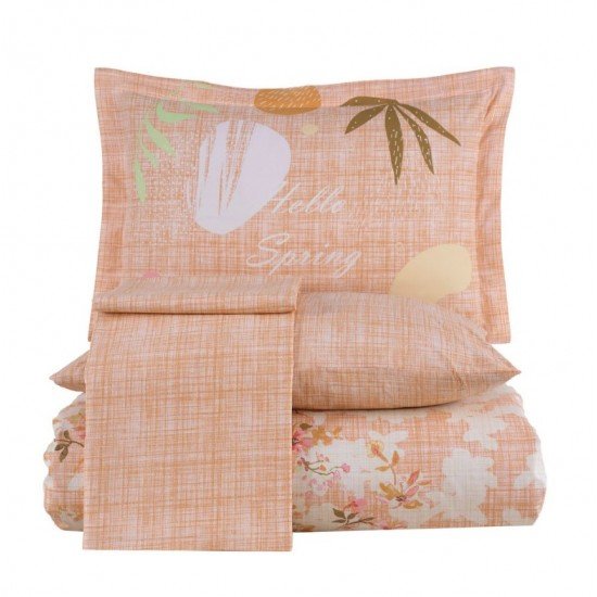Çift Kişilik Poplin Nev Lily Somon Çift Kişilik Poplin Nev Lily Somon