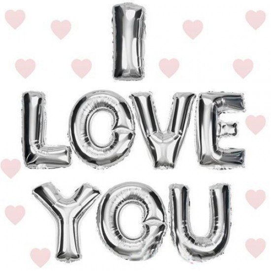 I Love You Folyo Bn Gümüş Renk 35 CM I Love You Folyo Bn Gümüş Renk 35 CM