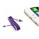 iPhone Örgü Şeklinde Renkli Çelik Şarj Data Kablosu - Mor iPhone Örgü Şeklinde Renkli Çelik Şarj Data Kablosu - Mor