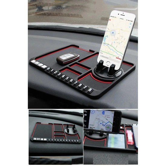 Kaymaz Torpido Üstü Park Telefon Numaralı Telefon Tutucu Renkli Şeritli Araç Matı Kaymaz Torpido Üstü Park Telefon Numaralı Telefon Tutucu Renkli Şeritli Araç Matı