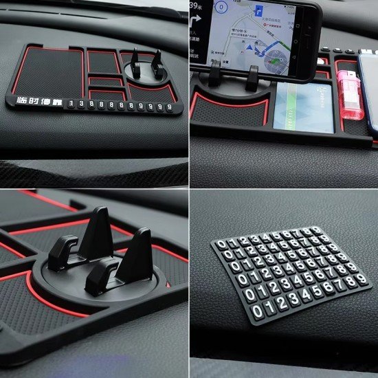 Kaymaz Torpido Üstü Park Telefon Numaralı Telefon Tutucu Renkli Şeritli Araç Matı Kaymaz Torpido Üstü Park Telefon Numaralı Telefon Tutucu Renkli Şeritli Araç Matı
