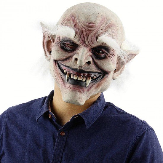 Korku Zombi Maskesi Beyaz Saçlı Kaşlı Lateks Vampir Maskesi Et Maske Korku Zombi Maskesi Beyaz Saçlı Kaşlı Lateks Vampir Maskesi Et Maske