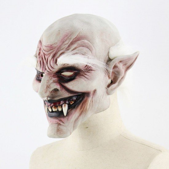 Korku Zombi Maskesi Beyaz Saçlı Kaşlı Lateks Vampir Maskesi Et Maske Korku Zombi Maskesi Beyaz Saçlı Kaşlı Lateks Vampir Maskesi Et Maske
