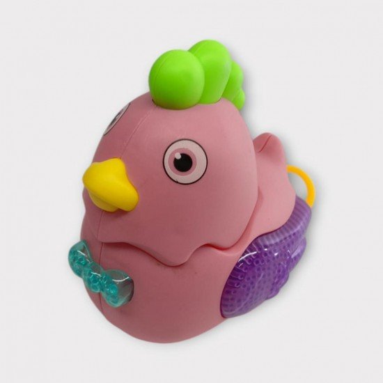 Kurmalı Işıklı Sevimli Tavuk - Pembe (Lisinya)