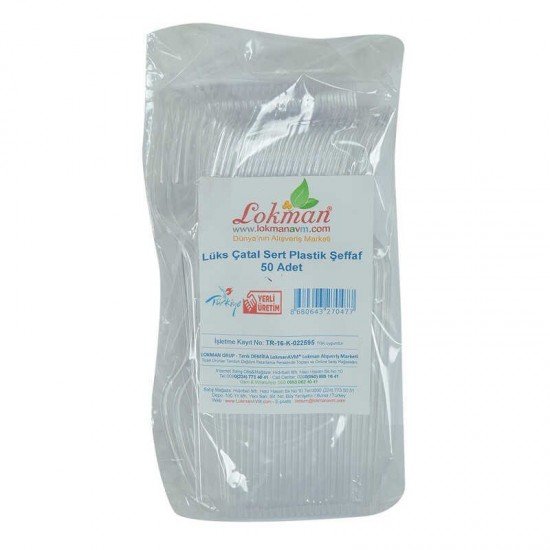 Lüks Çatal Sert Plastik Şeffaf 50 Adet 1 Paket Lüks Çatal Sert Plastik Şeffaf 50 Adet 1 Paket