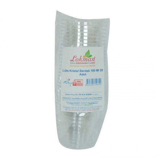Lüks Kristal Bardak Sert Plastik Çay Kahve Su Otomat Bardağı 180 Ml 25 li 1 Paket Lüks Kristal Bardak Sert Plastik Çay Kahve Su Otomat Bardağı 180 Ml 25 li 1 Paket