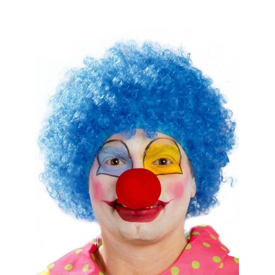 Mavi Renk Kıvırcık Afro Bonus Peruk Takma Saç ve Kırmızı B Seti Mavi Renk Kıvırcık Afro Bonus Peruk Takma Saç ve Kırmızı B Seti
