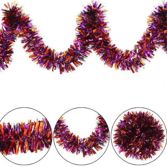 Mor Tcu Renk 4 cm Genişlik Garland Çift Renk Sim Süs 180 cm Mor Tcu Renk 4 cm Genişlik Garland Çift Renk Sim Süs 180 cm