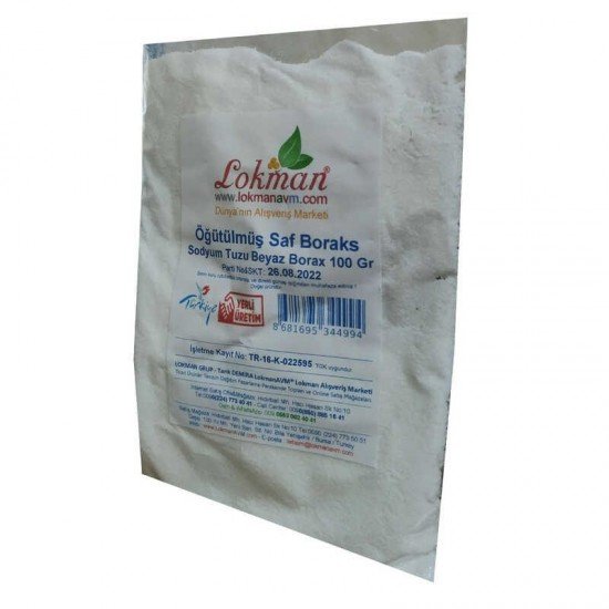 Öğütülmüş Saf Boraks Sodyum Tuzu Beyaz Borax 100 Gr Öğütülmüş Saf Boraks Sodyum Tuzu Beyaz Borax 100 Gr