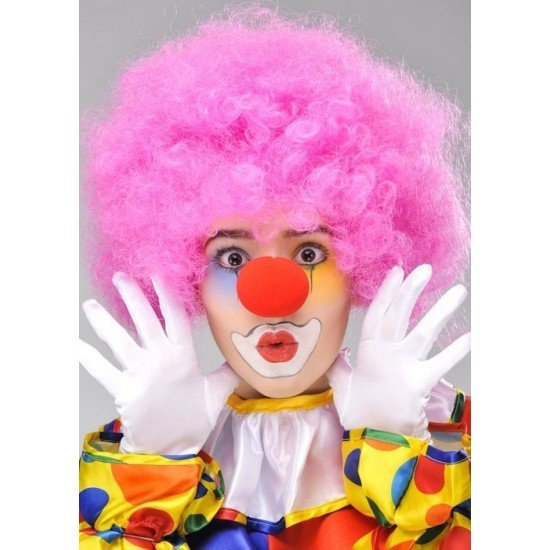 Pembe Renk Kıvırcık Afro Bonus Peruk Takma Saç ve Kırmızı B Seti Pembe Renk Kıvırcık Afro Bonus Peruk Takma Saç ve Kırmızı B Seti