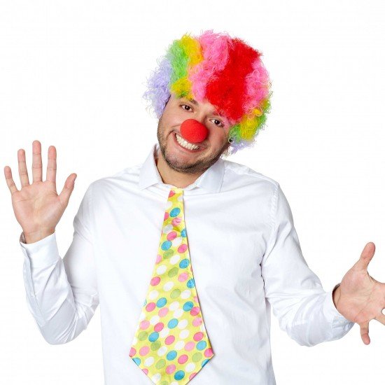 Rengarenk Kıvırcık Afro Bonus Peruk ve Kırmızı B Seti Rengarenk Kıvırcık Afro Bonus Peruk ve Kırmızı B Seti