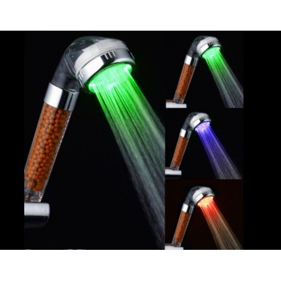 Renk Değiştiren Led Işıklı Duş Başlığı Seti- Hortum Askı Seti (Pilsiz- Elektriksiz) Renk Değiştiren Led Işıklı Duş Başlığı Seti- Hortum Askı Seti (Pilsiz- Elektriksiz)